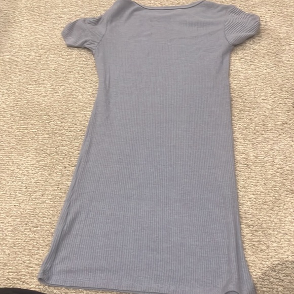 PURPLE LILAC RIBBED BRANDY MELVILLE / JOHN GALT T-SHIRT JENELLE DRESS ONE SIZE - Picture 3 of 4